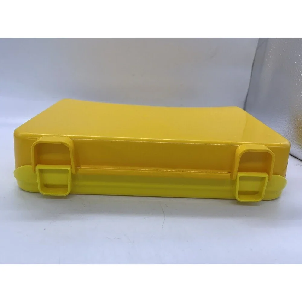 LEGO Yellow And Orange Plastic Carrying Case With Latches And Dividers 11” X 9”